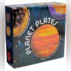 Planet Plates Set - Eight 10 Inch Melamine Astronomy Dinner Plates